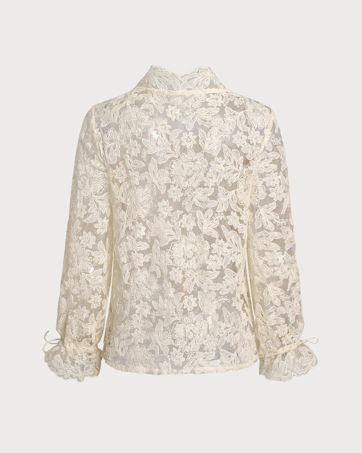 Bej V Yaka Volanlı Bluz