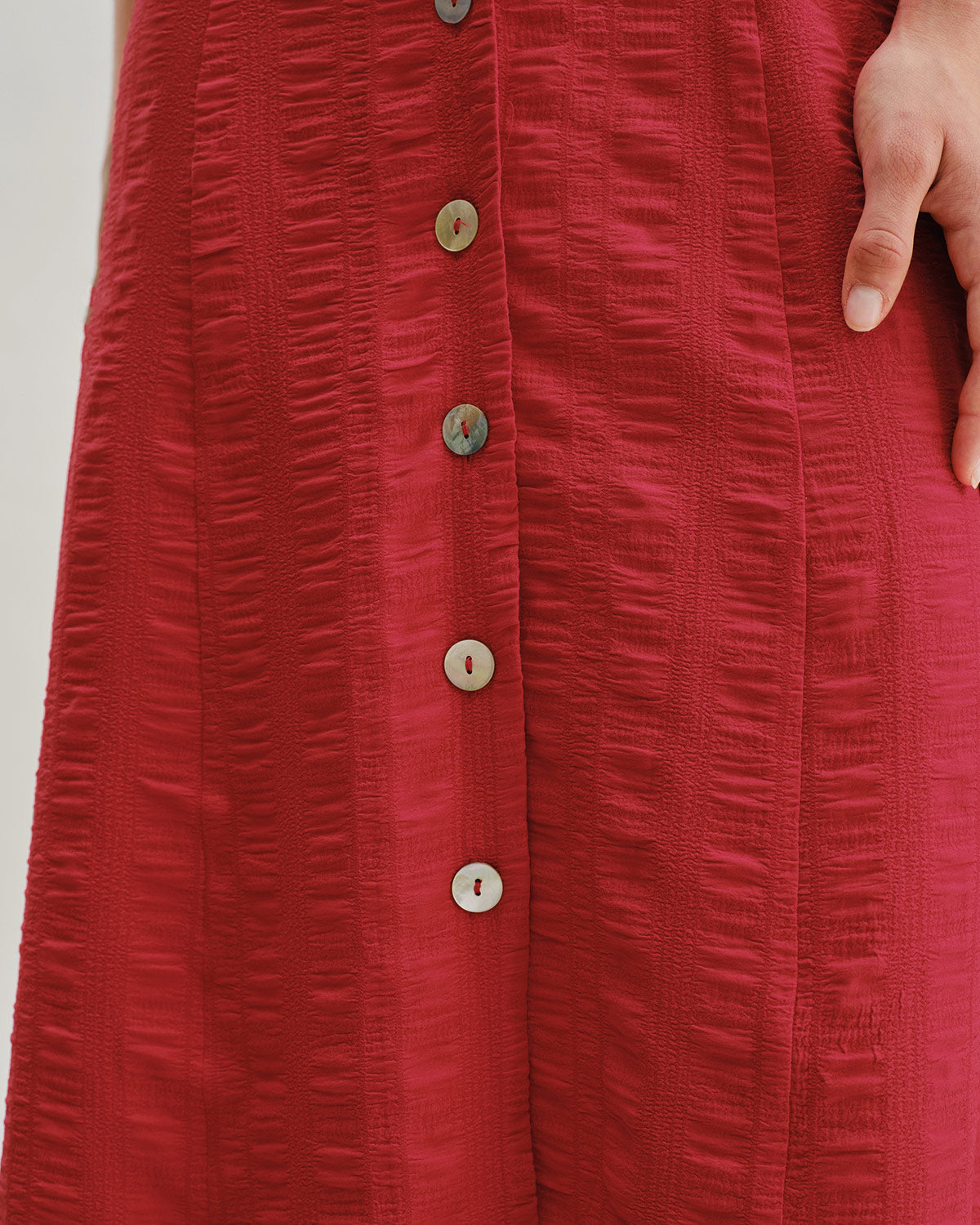 Kırmızı Kuşaklı A Kesim Midi Elbise