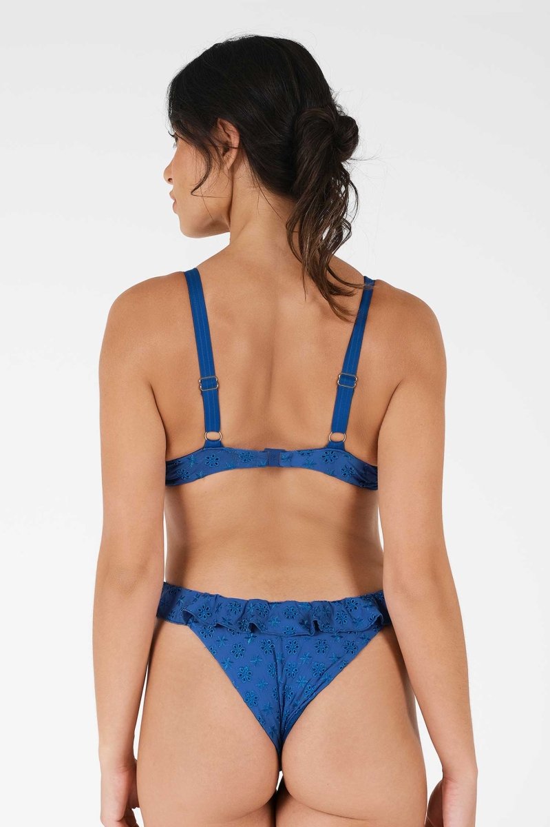 Makayla Fırfırlı Destekli Üst / Sapphire Eyelet