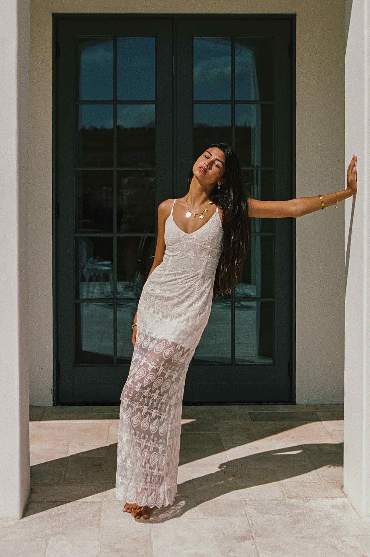 Winona Maksi Elbise / Kumtaşı Dantel