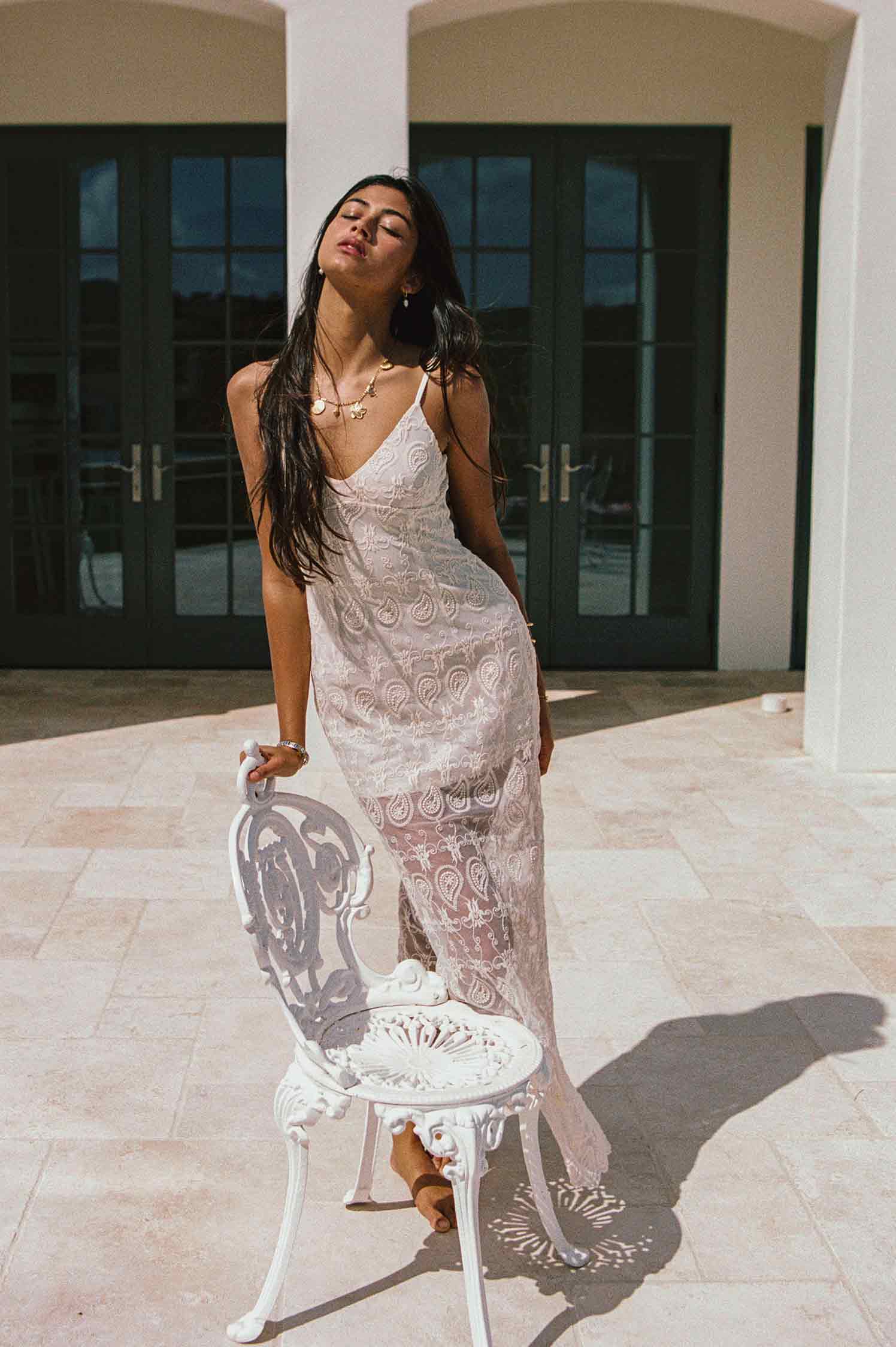 Winona Maksi Elbise / Kumtaşı Dantel