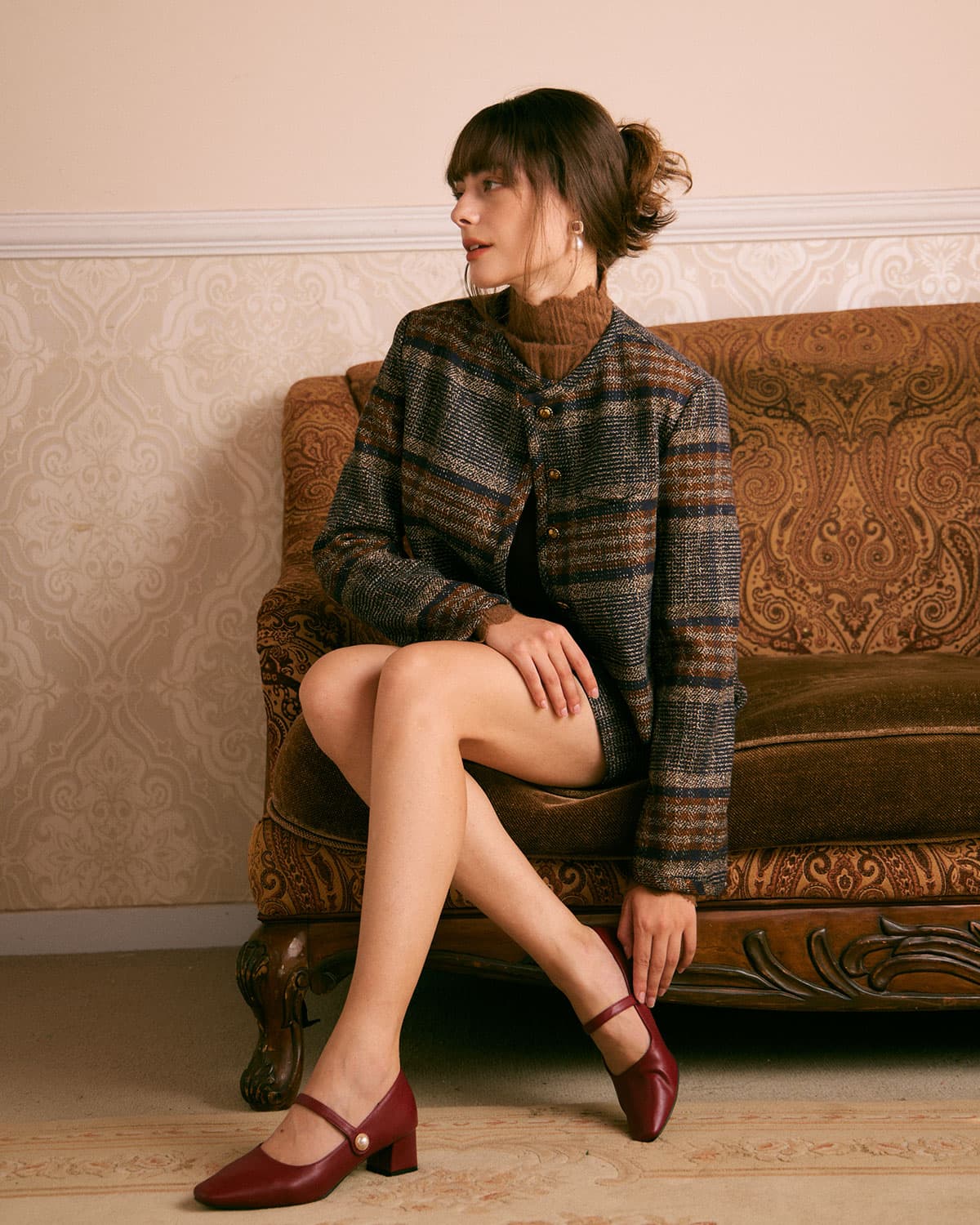 Çizgili Düğmeli Ceket