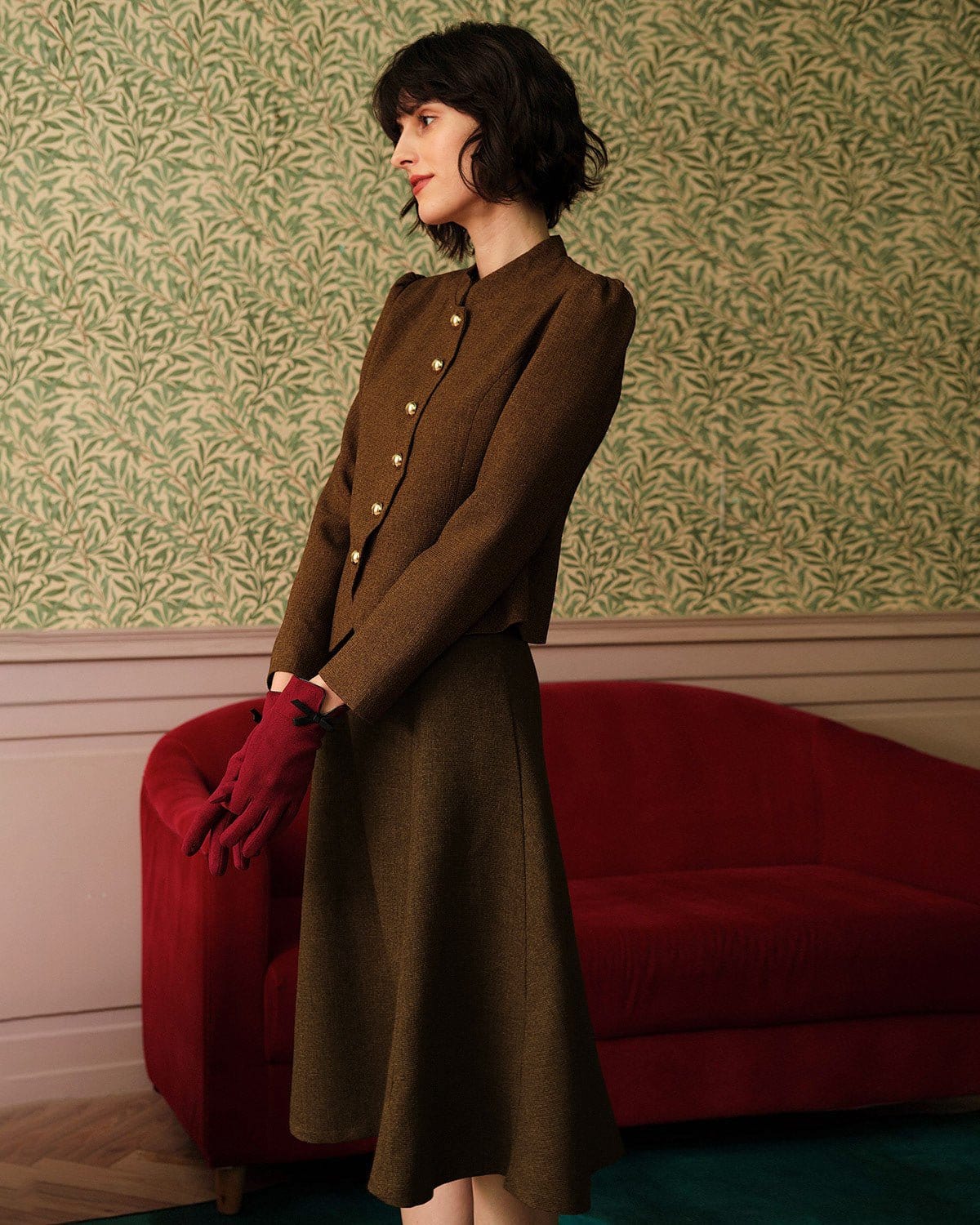 Retro Düğmeli Tüvit Ceket