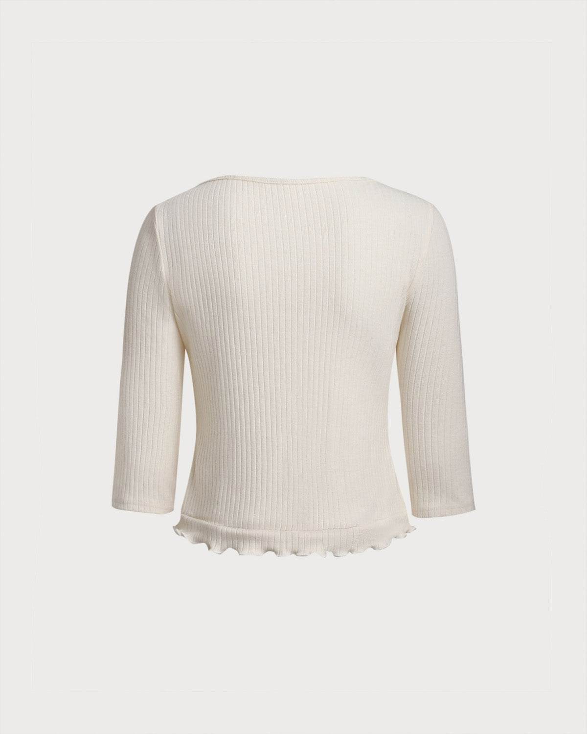 Kayısı Kabartmalı Yarım Kollu Örgü Tişört