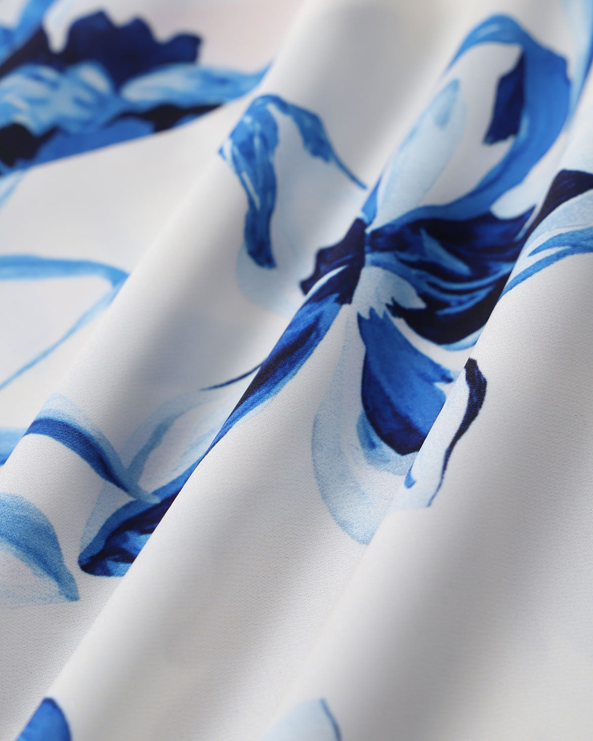 Mavi Çiçekli Bohem Slip Maksi Elbise