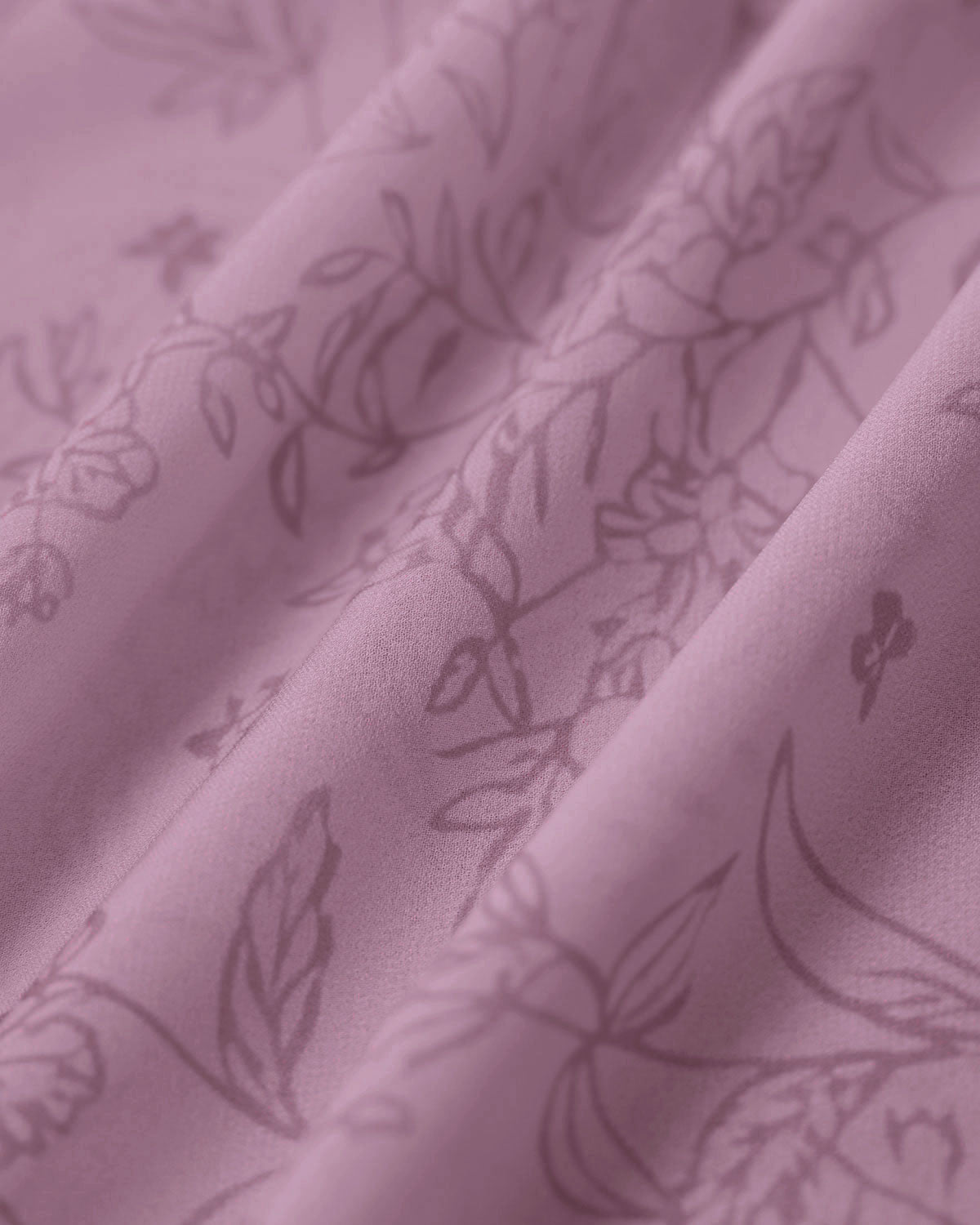 Mor Çiçekli Kare Yaka Volanlı Askılı Midi Elbise