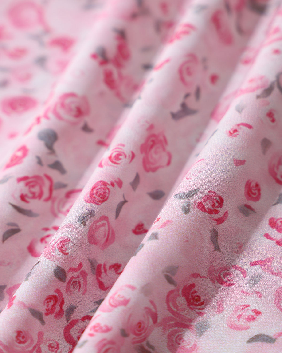 Pembe Çiçekli Yuvarlak Yaka Pileli Mini Elbise