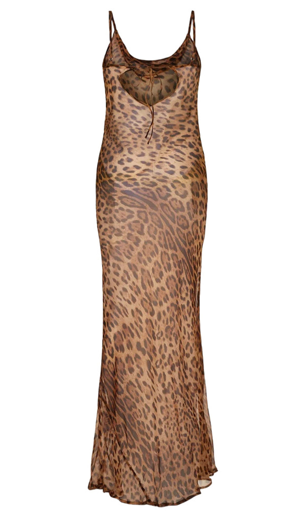 Leopar Desenli Uzun Elbise