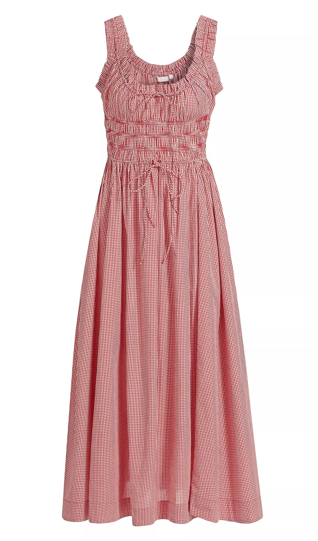 Ruffle Gingham Midi Slip Elbise