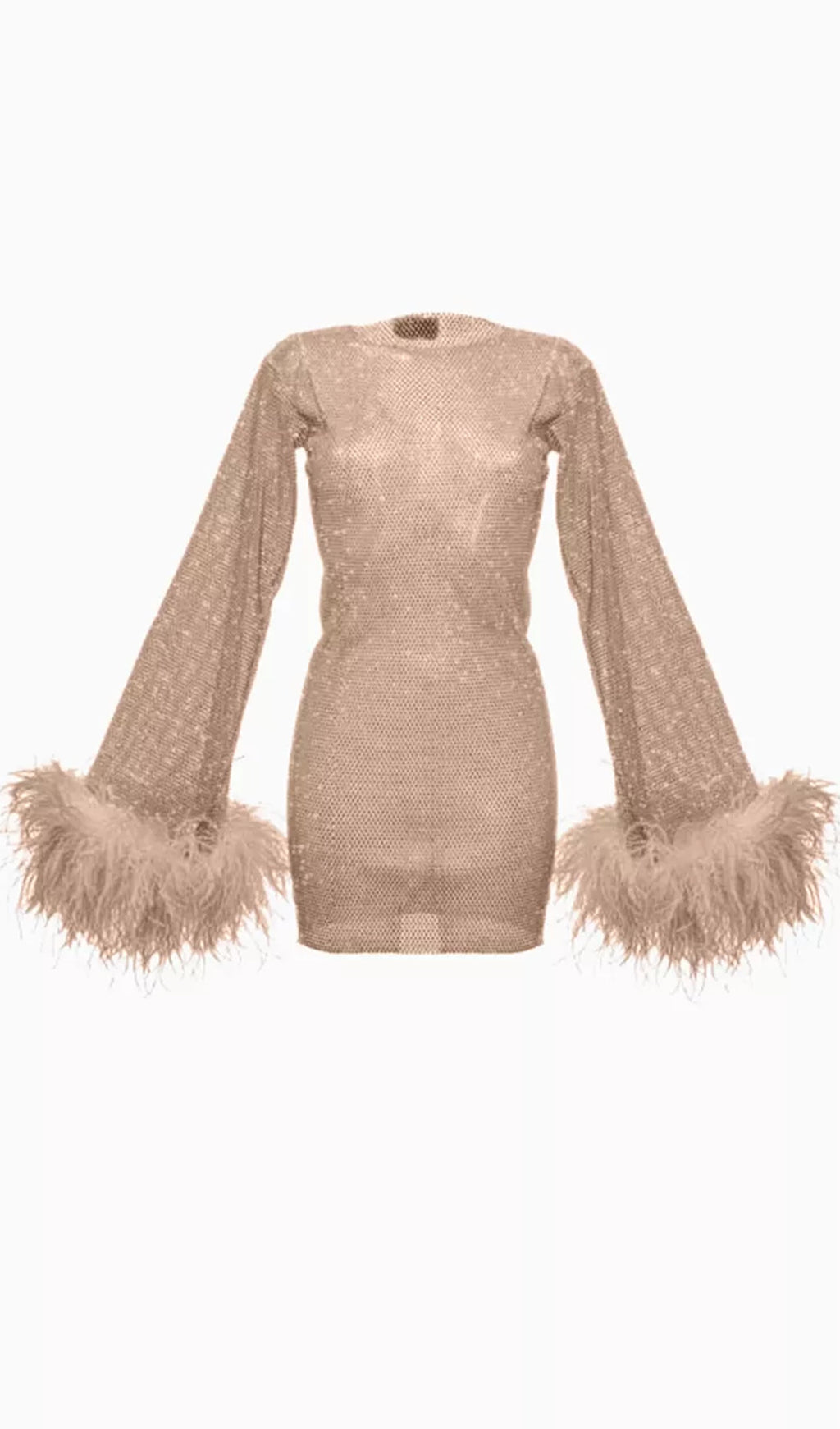 Şeffaf Taşlı Mini Elbise