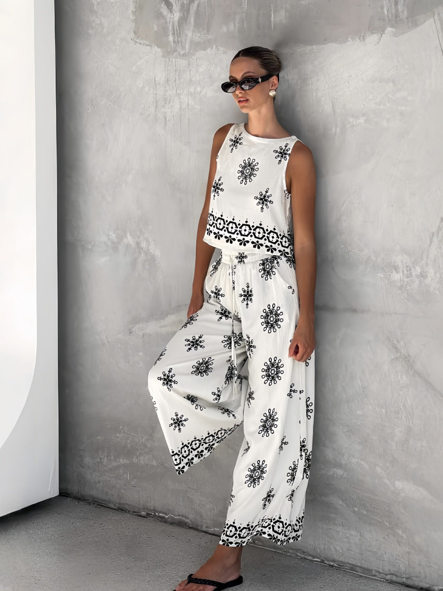 Geometrik Pantolon Takımı