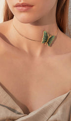 Kelebek Yuvarlak Choker Kolye