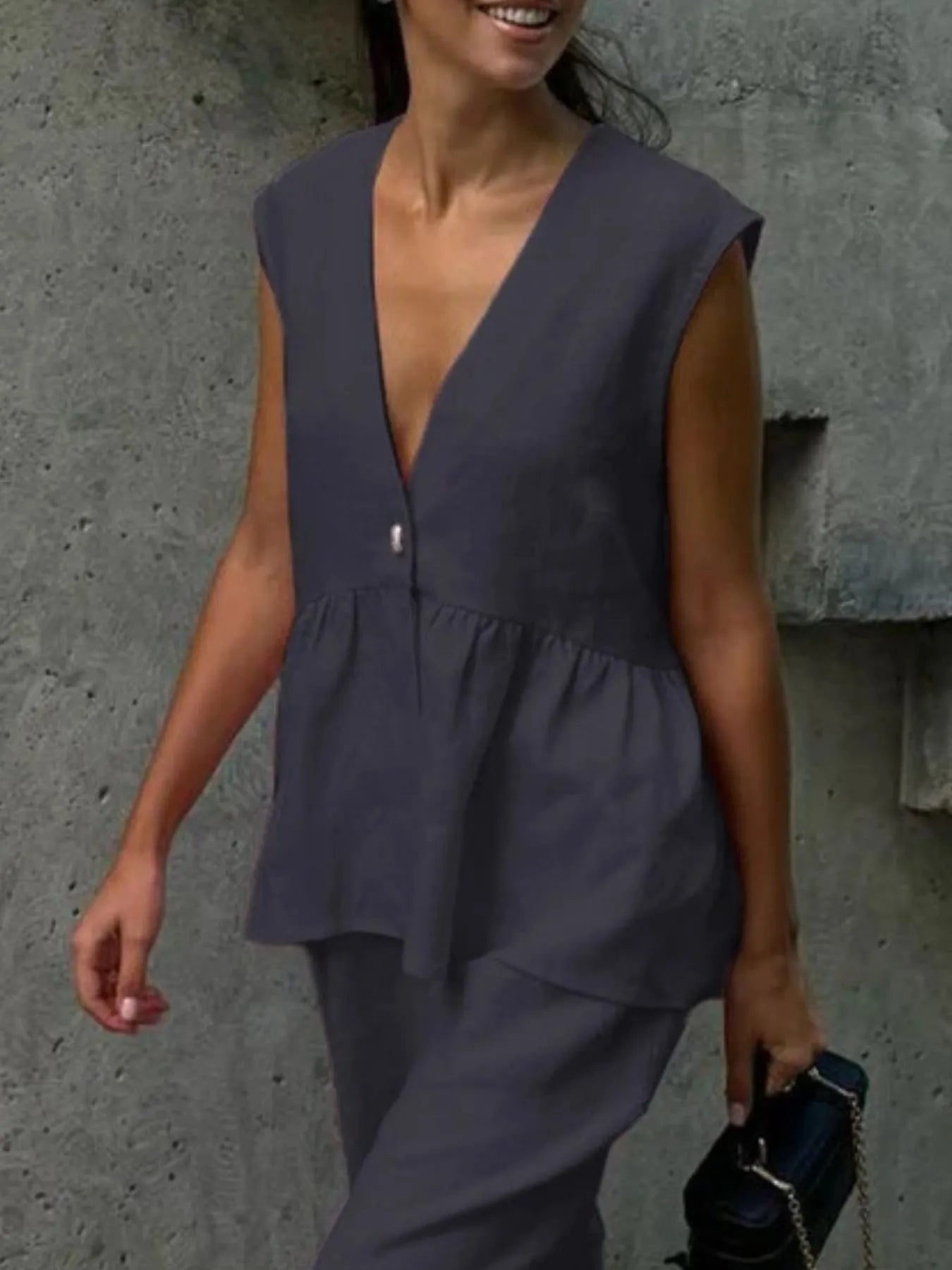 Veyra | V Yaka Yelek & Pantolon Takım