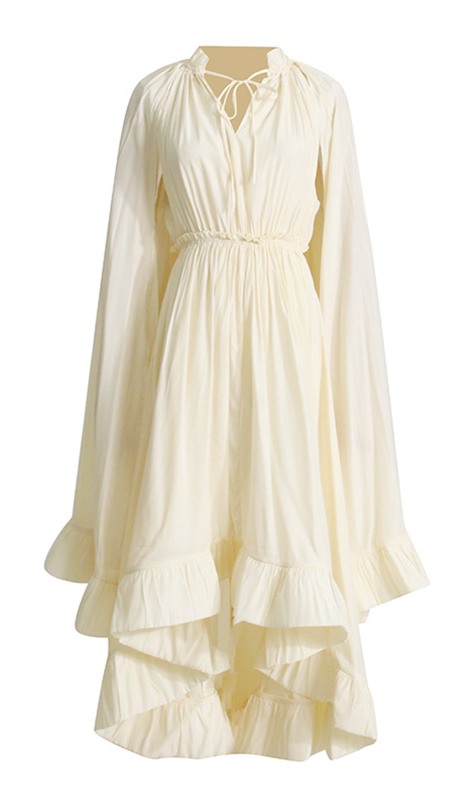 Pelerin Kollu Pileli Bol Midi Elbise