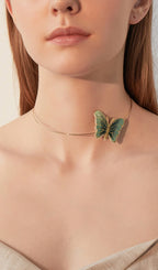 Kelebek Yuvarlak Choker Kolye