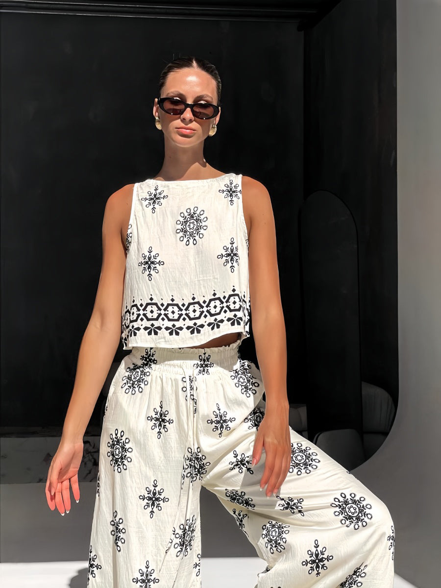 Geometrik Pantolon Takımı