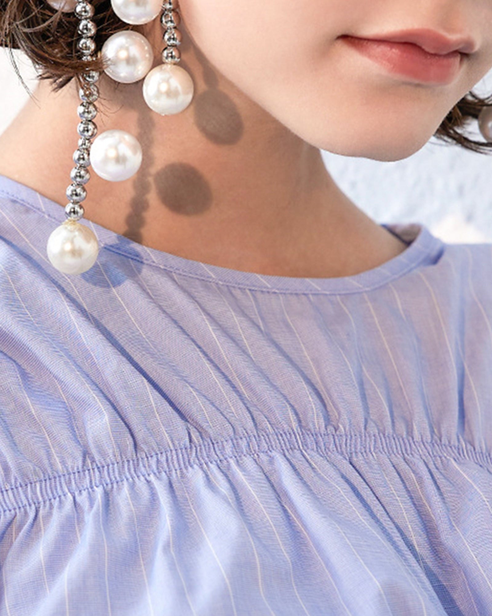 İnci Boncuklu Sarkan Küpeler