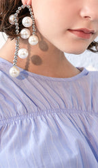 İnci Boncuklu Sarkan Küpeler