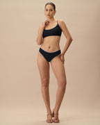 Siyah Kontrast Fitilli Bikini Üstü