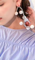 İnci Boncuklu Sarkan Küpeler