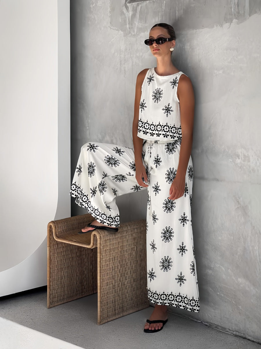 Geometrik Pantolon Takımı