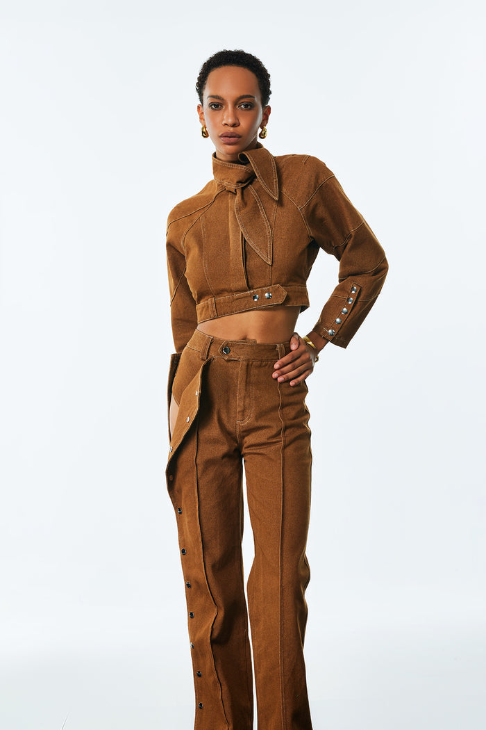 TIERRA Düğme Detaylı Kruvaze Yaka Takım