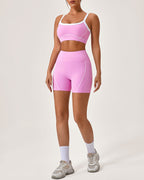 Pembe Kontrast Yoga Atleti