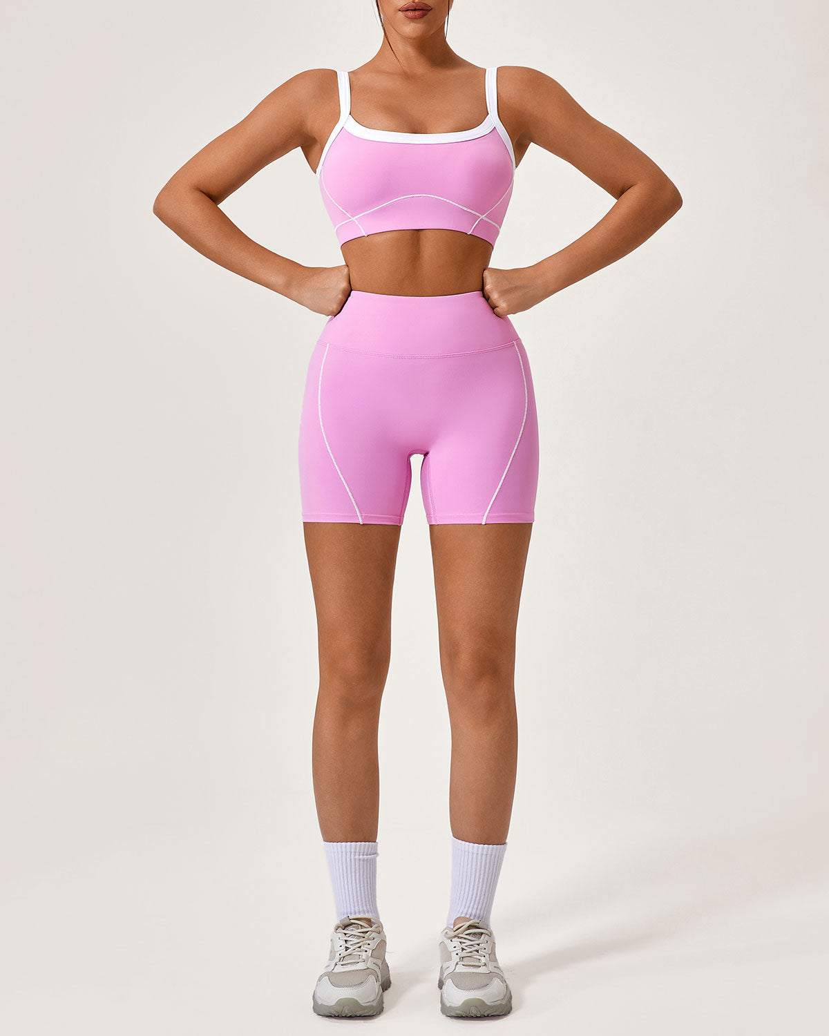 Pembe Kontrast Yoga Atleti