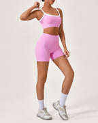Pembe Kontrast Yoga Atleti