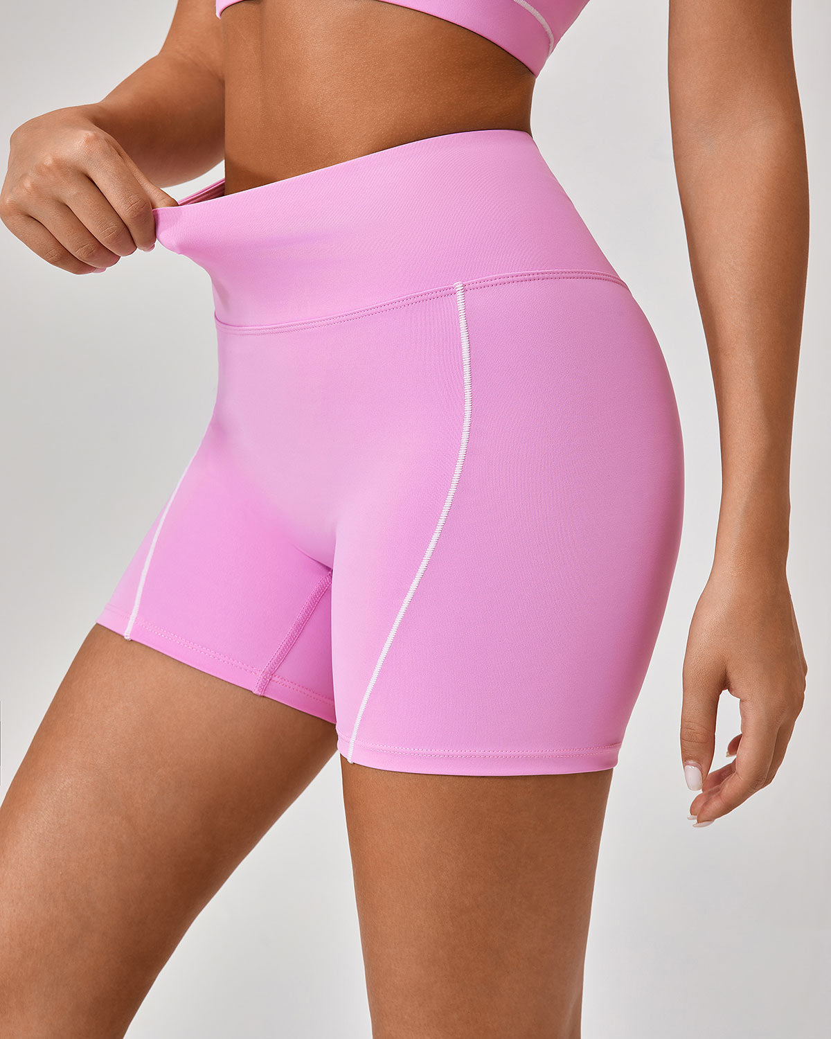 Pembe Yüksek Streç Yoga Pantolonu