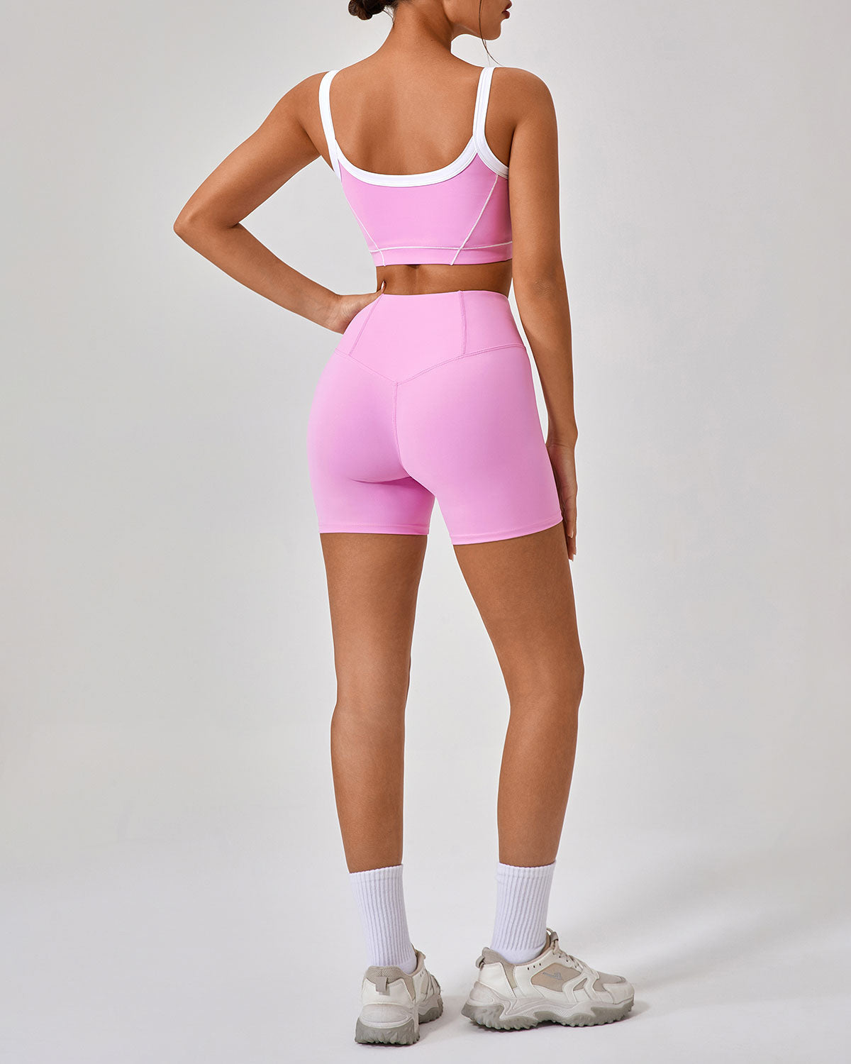 Pembe Yüksek Streç Yoga Pantolonu