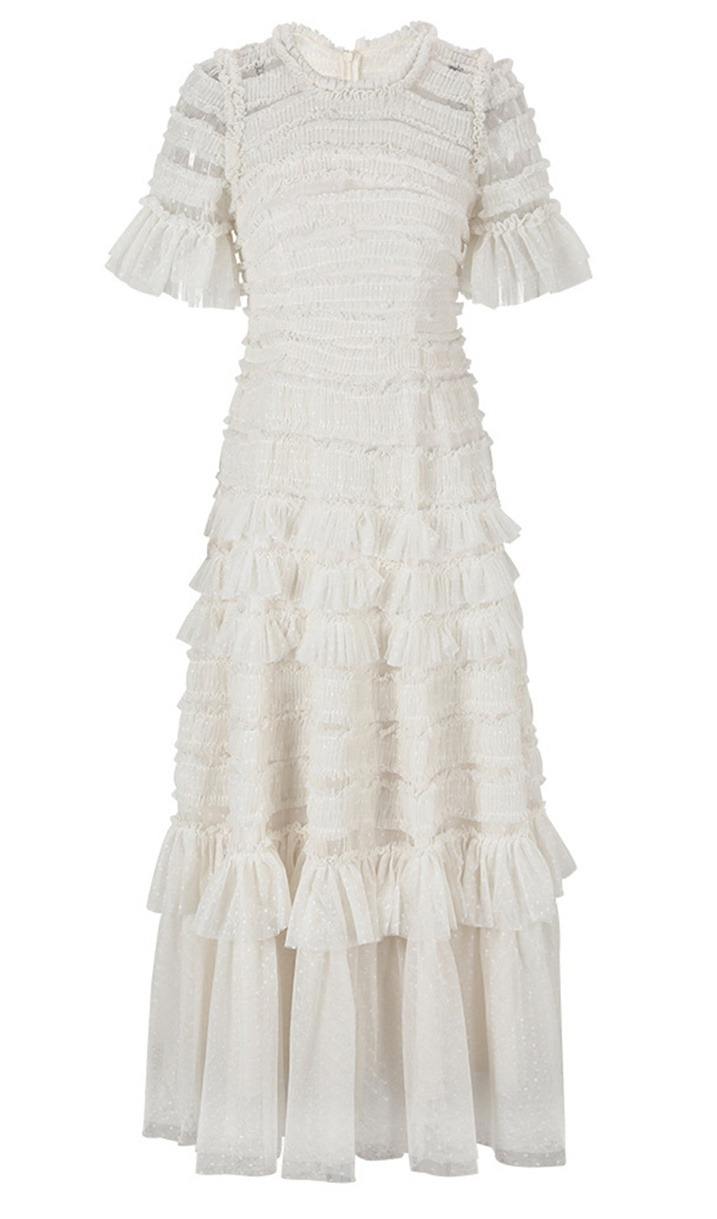 Sevgililer Günü Tül Fileli Volanlı Elbise