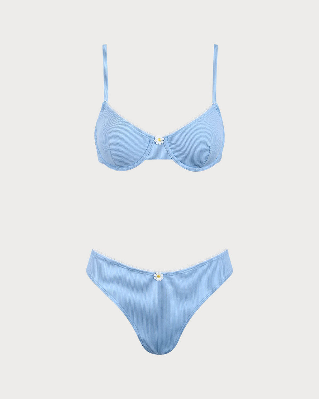 Mavi Papatya Balenli Bikini Takımı