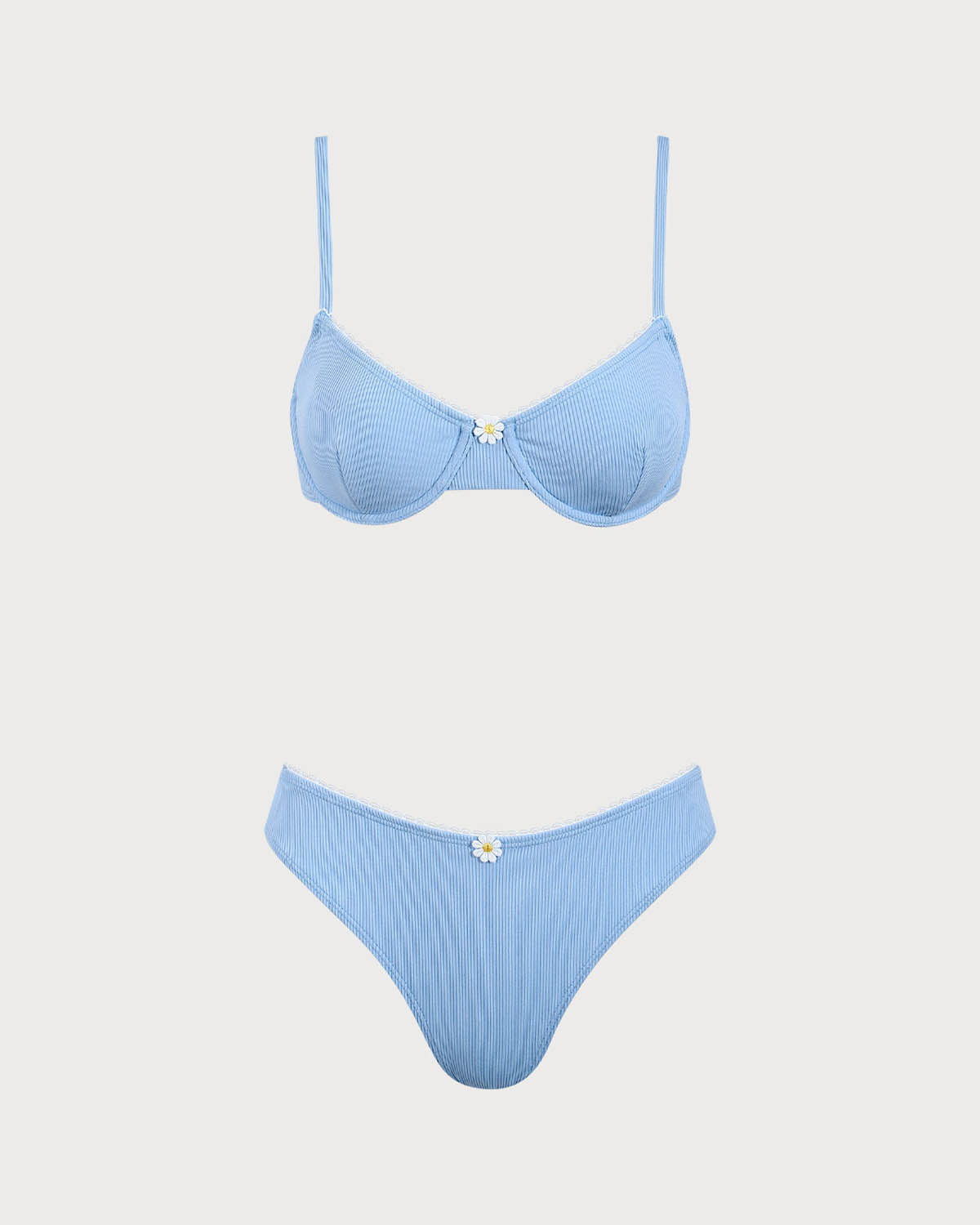 Mavi Papatya Balenli Bikini Takımı
