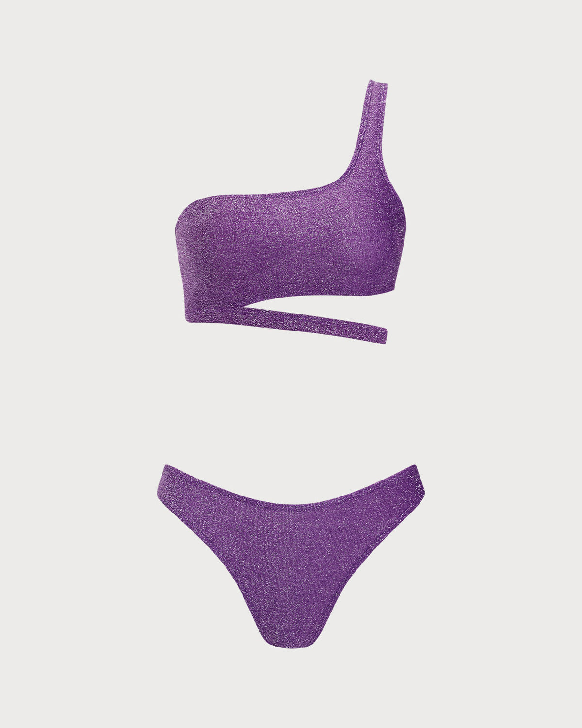 Mor Simli Tek Omuz Bikini Takımı