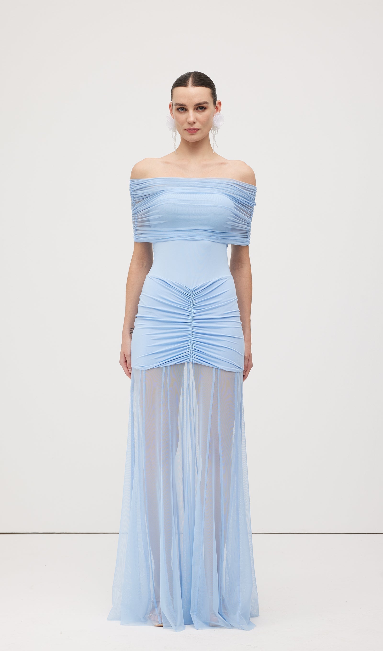 Slinky Omuz Açık Maksi Elbise