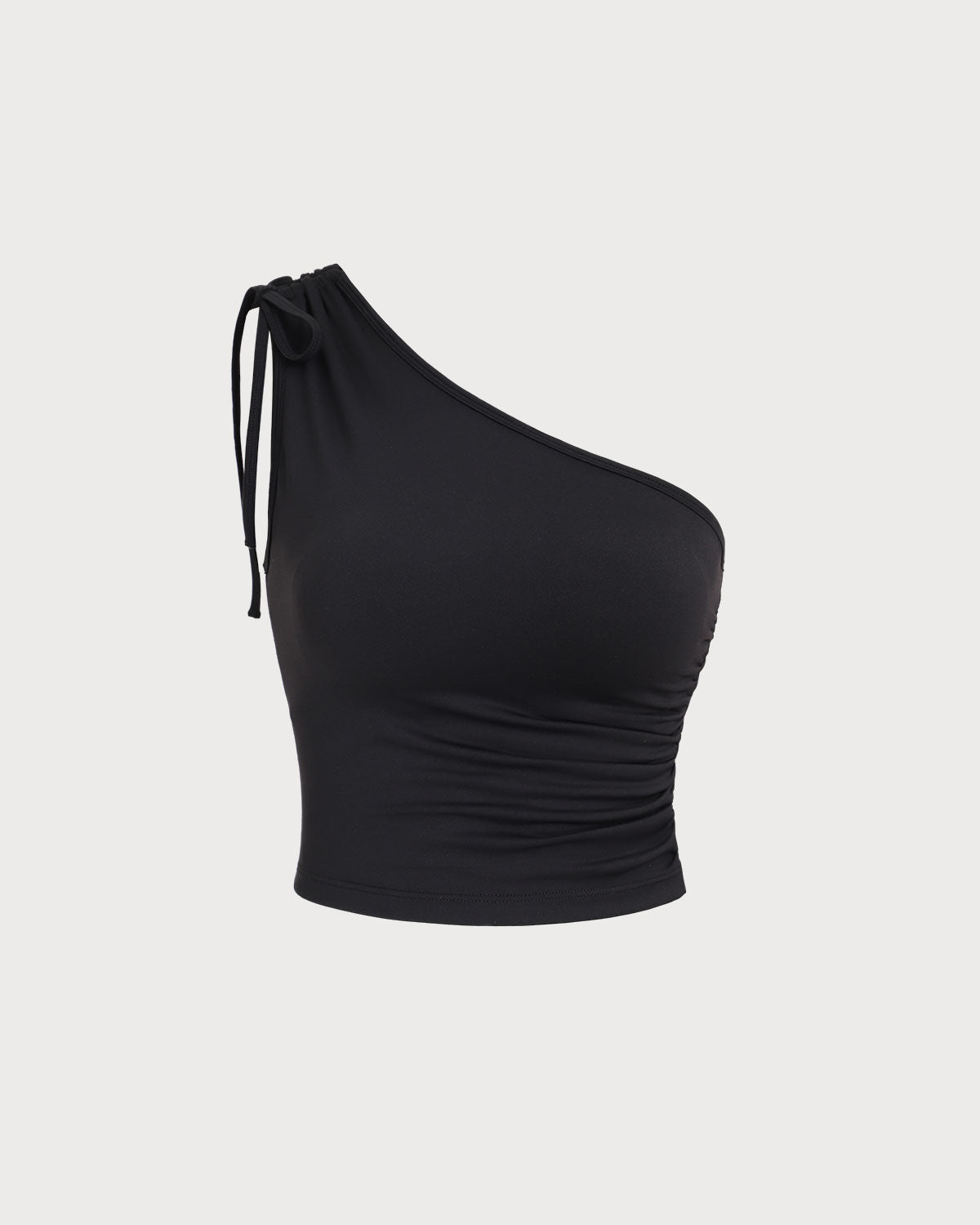 Siyah Tek Omuz Yoga Atlet