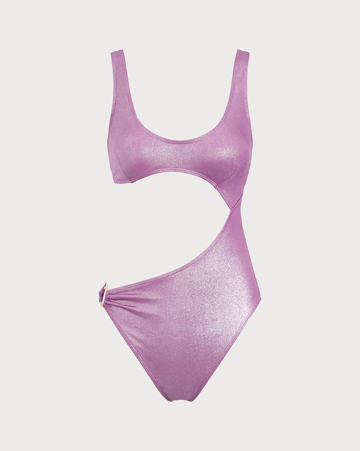 Mor Payetli Kesikli Bikini Seti