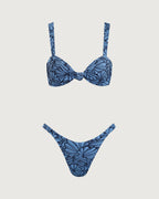 Mavi Geometrik Twist Bikini Takımı