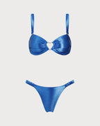 Mavi O-Ring Kesimli Bralette Bikini Seti