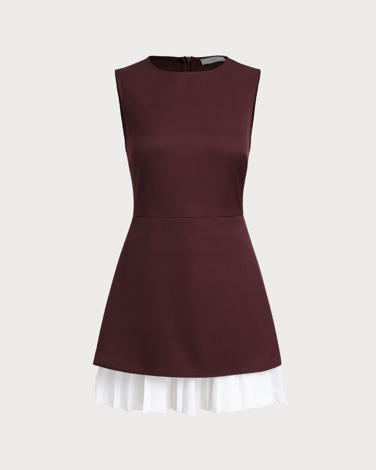 Bordo Kolsuz Mini Elbise