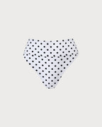 Beyaz Puantiyeli Yüksek Bel Bikini Altı