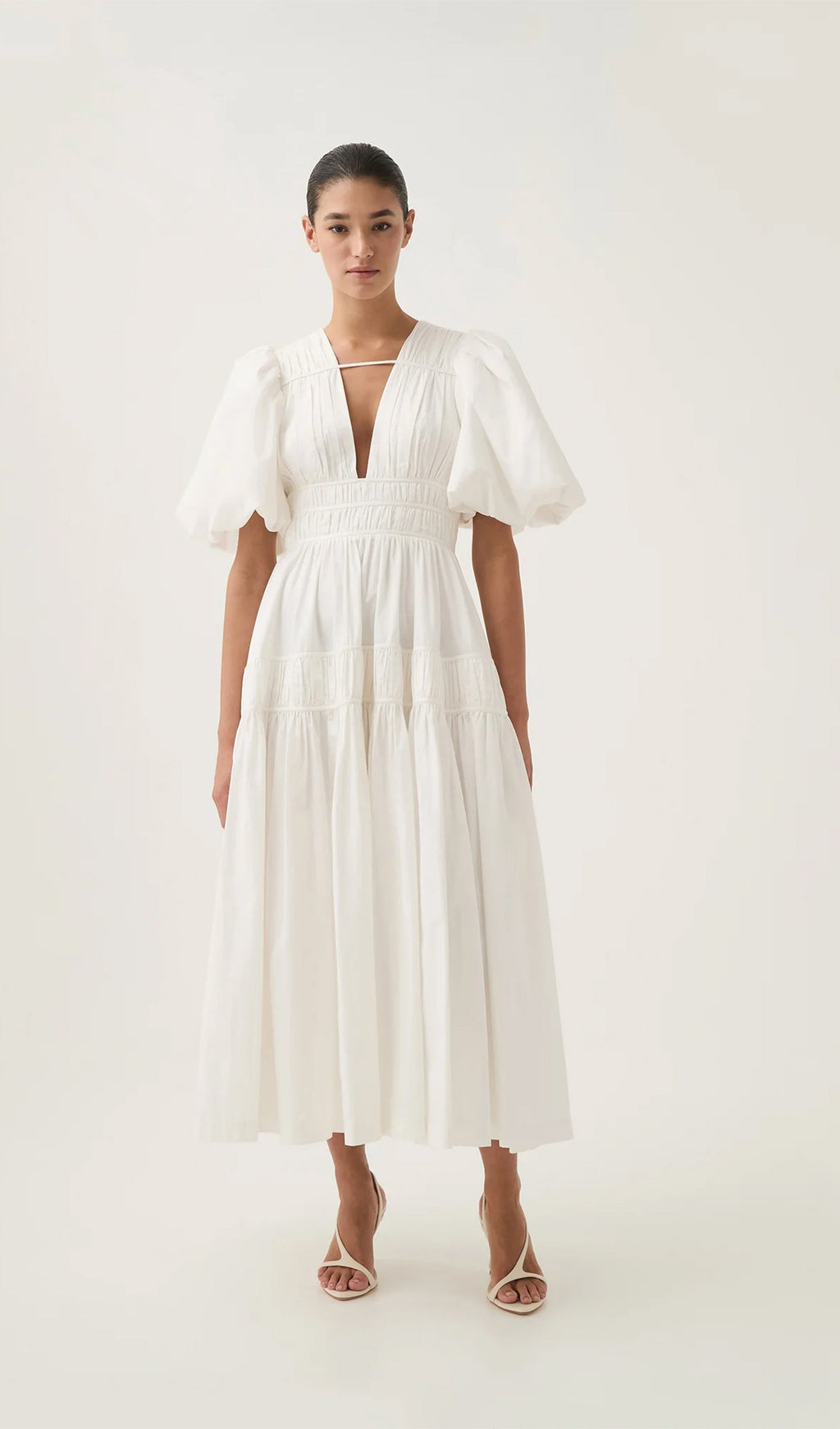 Fallingwater Fırfırlı Midi Elbise