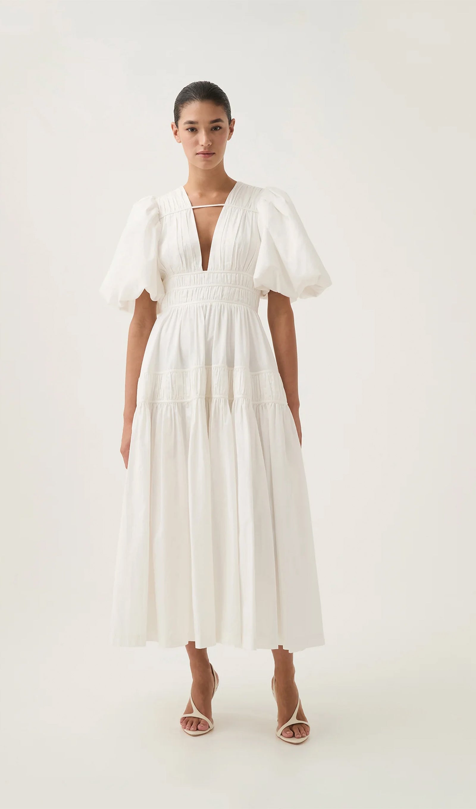 Fallingwater Fırfırlı Midi Elbise