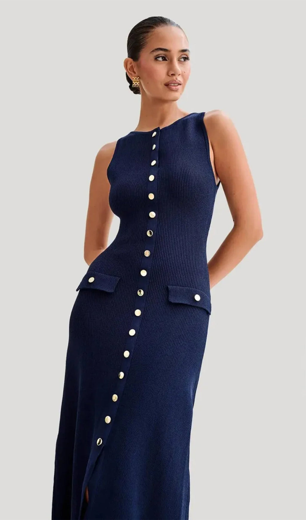 A Kesim Örme Midi Elbise