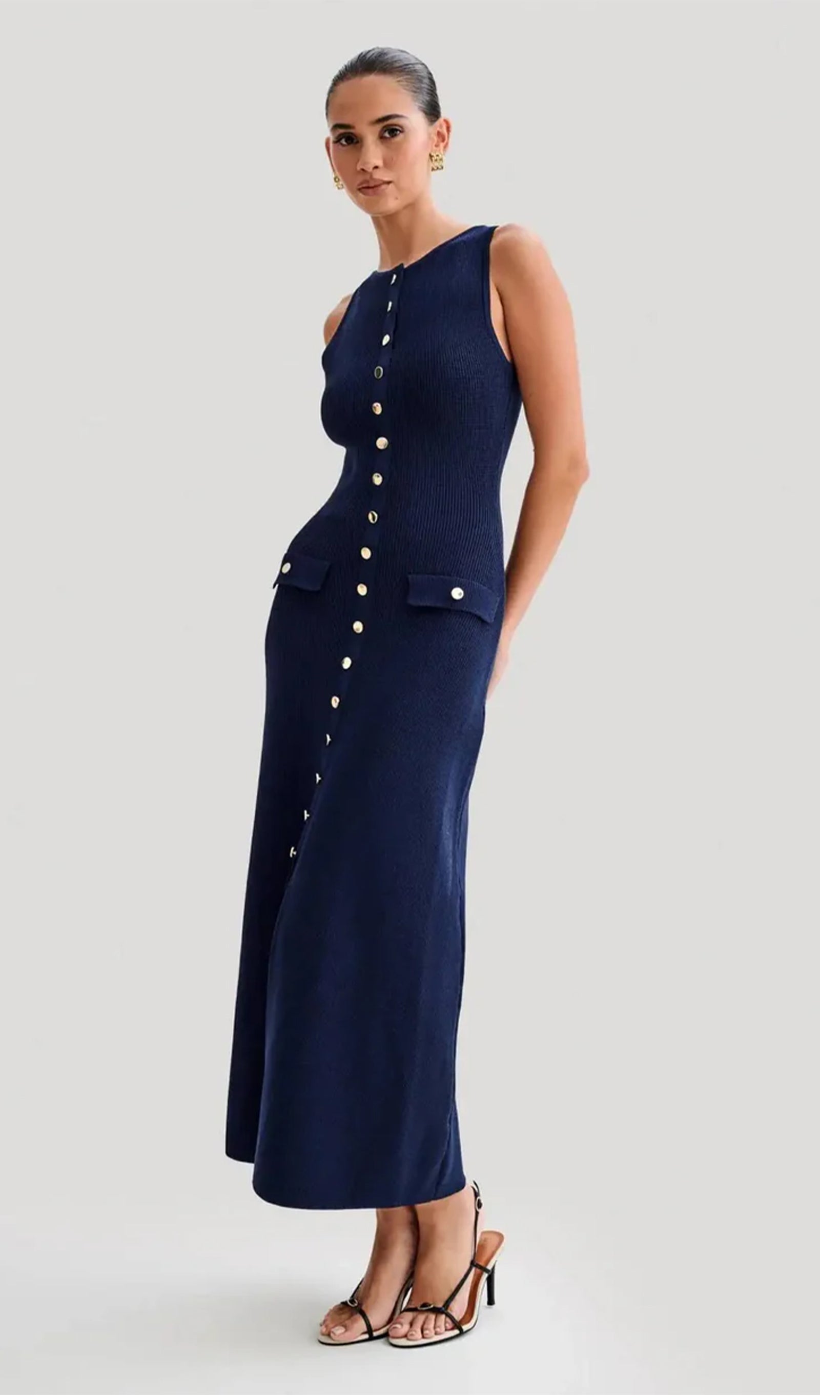 A Kesim Örme Midi Elbise