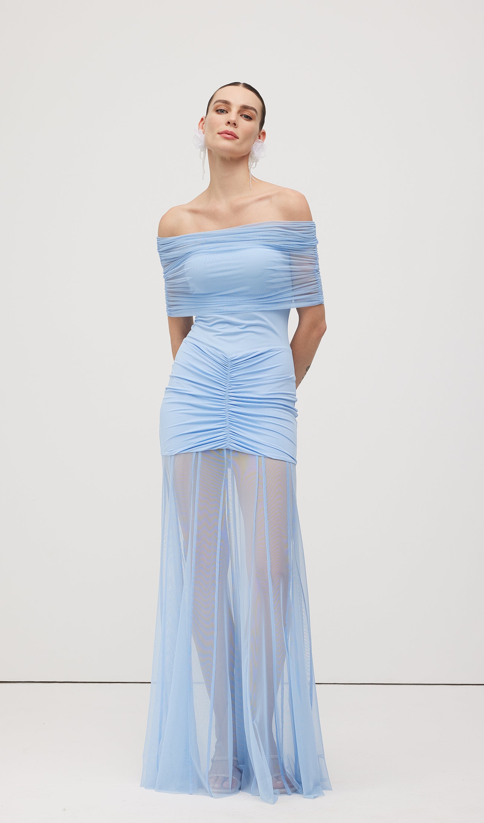 Slinky Omuz Açık Maksi Elbise