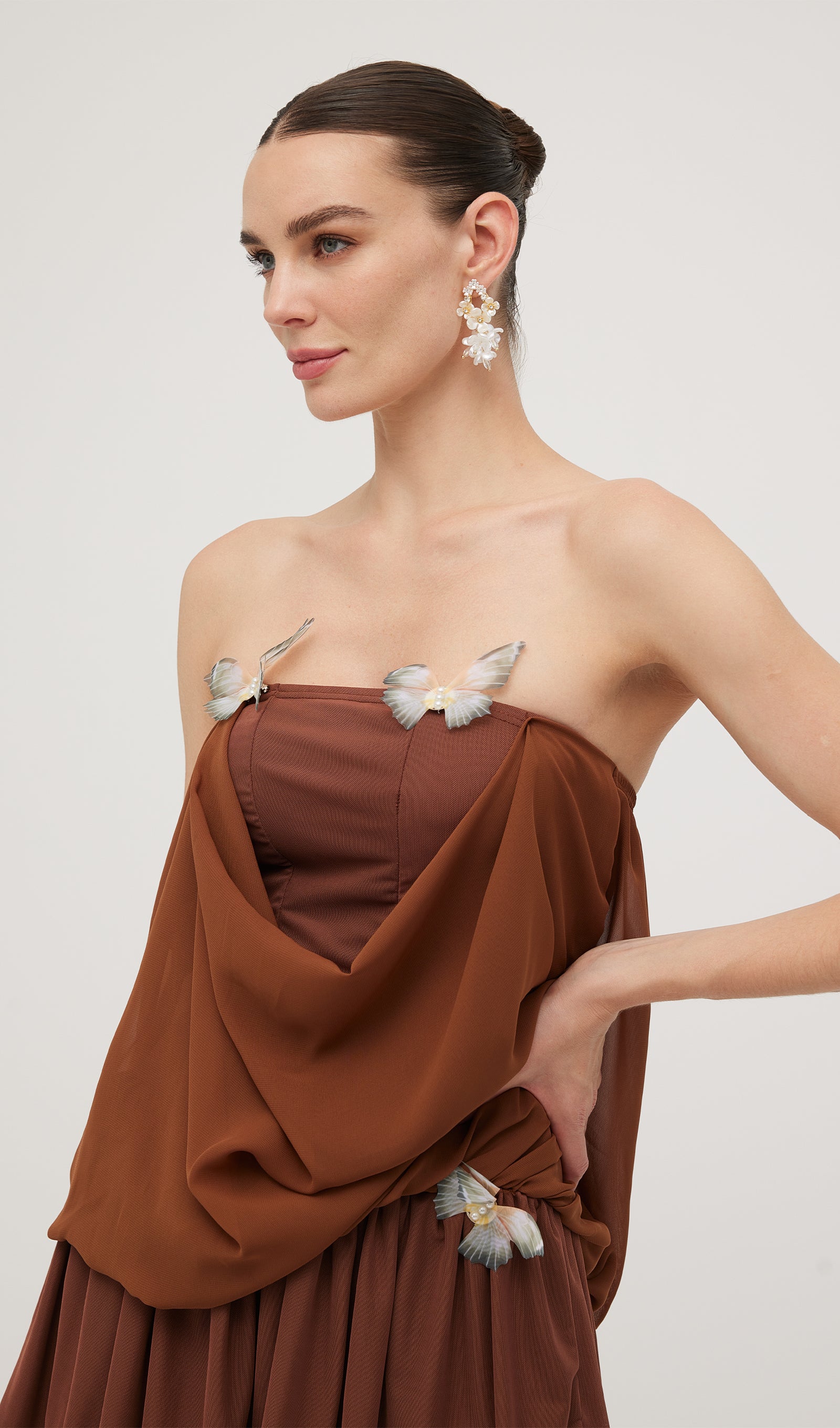 Kelebek Bandeau Sarma Mini Elbise