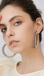 Suni Deri Yuvarlak Halka Küpeler