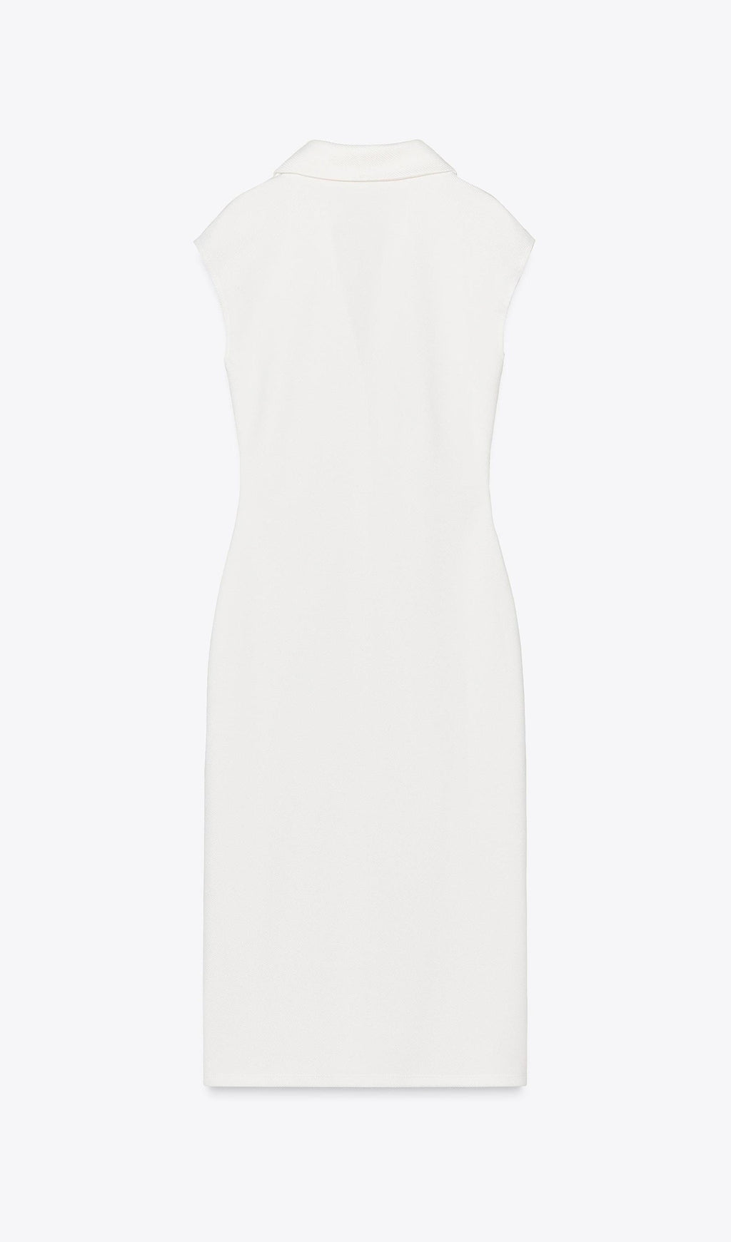 Düz Pike Gömlek Midi Elbise